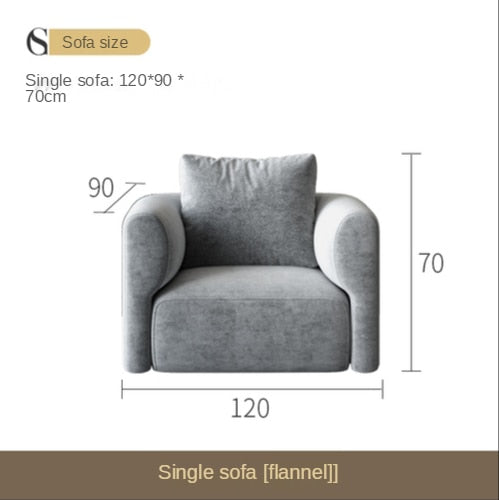 Cloth sofa Nordic living room simple modern light luxury new large and small family Lu Technology flannelette apartment