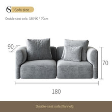 Charger l&#39;image dans la galerie, Cloth sofa Nordic living room simple modern light luxury new large and small family Lu Technology flannelette apartment
