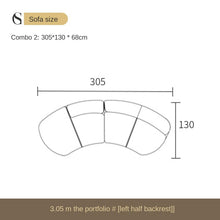 Cargar imagen en el visor de la galería, Sofa high-end simple modern creative arc designer 3M 4m living room science and Technology cloth sofa combination
