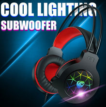 Charger l&#39;image dans la galerie, Gaming  Headset Wired Luminous Surround Sound Stereo Microphone Headphones Black
