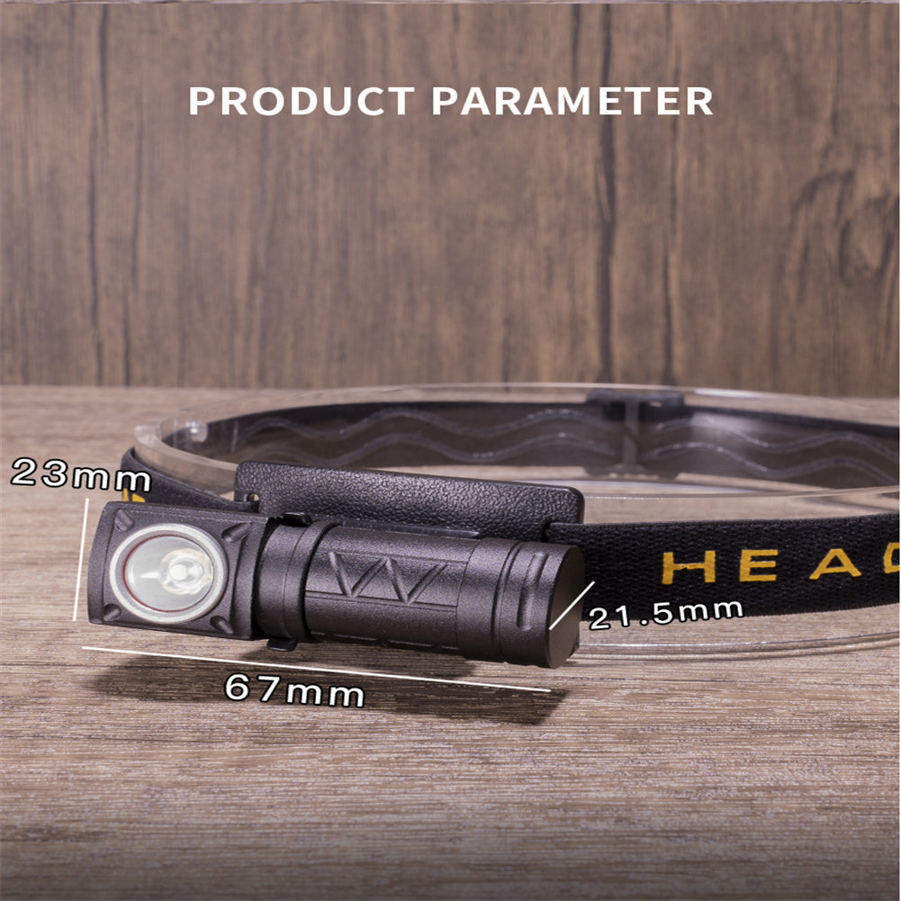 Headlight Usb Rechargeable Waterproof Angle Adjustable Led Headlamp Flashlight T201 flashlight + USB cable (without battery)