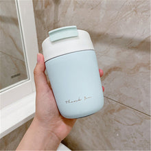 Load image into Gallery viewer, 304 Stainless Steel Portable Tea  Cup Candy Color Coffee Cup With Pp Lid Straw blue
