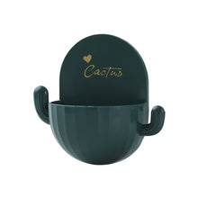 Charger l&#39;image dans la galerie, Cactus Shape Drain Household Soap  Dish Wall-mounted Bathroom Free Punch Soap Box Case Container Dark green
