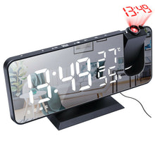 Lade das Bild in den Galerie-Viewer, 7.5-inch Led Digital Projector Projection Snooze 2 Alarm Clock Fm Radio Timer Black and blue
