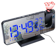 Load image into Gallery viewer, 7.5-inch Led Digital Projector Projection Snooze 2 Alarm Clock Fm Radio Timer Black and blue
