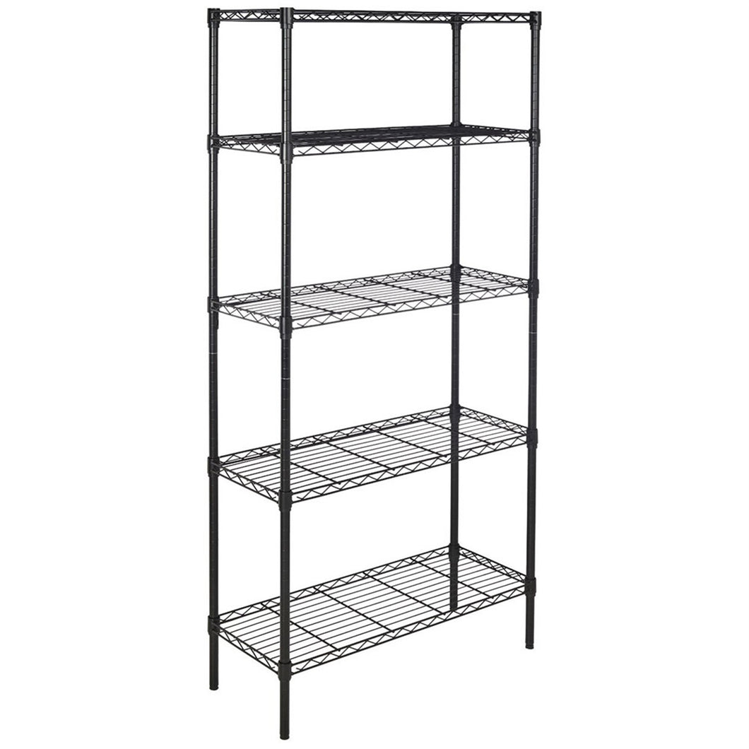 180*90*35 Five Layers Metal  Shelf  Rack Without Wheels Storage Rack For Kitchen Laundry Bathroom black