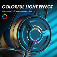 Load image into Gallery viewer, PSH-200 Wired Headset Stereo Sound Noise Reduction Cat Ear-shaped Hifi Colourful Light Headset Black 3.5MM version
