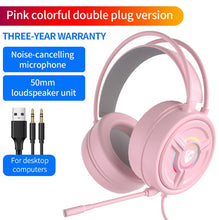 Load image into Gallery viewer, PSH-200 Wired Headset Stereo Sound Noise Reduction Cat Ear-shaped Hifi Colourful Light Headset Black 3.5MM version
