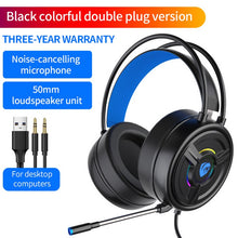 Load image into Gallery viewer, PSH-200 Wired Headset Stereo Sound Noise Reduction Cat Ear-shaped Hifi Colourful Light Headset Black 3.5MM version
