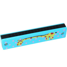 Last inn bildet i Galleri-visningsprogrammet, Harmonica Children Wooden Cartoon Painted Harmonica Kindergarten Fun Puzzle Educational Toys Blue giraffe
