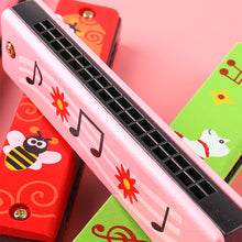 Load image into Gallery viewer, Harmonica Children Wooden Cartoon Painted Harmonica Kindergarten Fun Puzzle Educational Toys Blue giraffe
