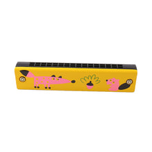 Load image into Gallery viewer, Harmonica Children Wooden Cartoon Painted Harmonica Kindergarten Fun Puzzle Educational Toys Blue giraffe
