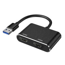 Load image into Gallery viewer, Usb 3.0 To Dual Hdmi-compatible Hub Usb Adapter Audio Video Connection  Cable black
