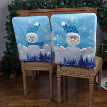 Last inn bildet i Galleri-visningsprogrammet, Non-woven Fabric Christmas Chair  Cover With Light Old Man Snowman Luminous Home Hotel Restaurant Chair Cover Decoration Luminous Snowman
