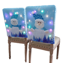 Last inn bildet i Galleri-visningsprogrammet, Non-woven Fabric Christmas Chair  Cover With Light Old Man Snowman Luminous Home Hotel Restaurant Chair Cover Decoration Luminous old man
