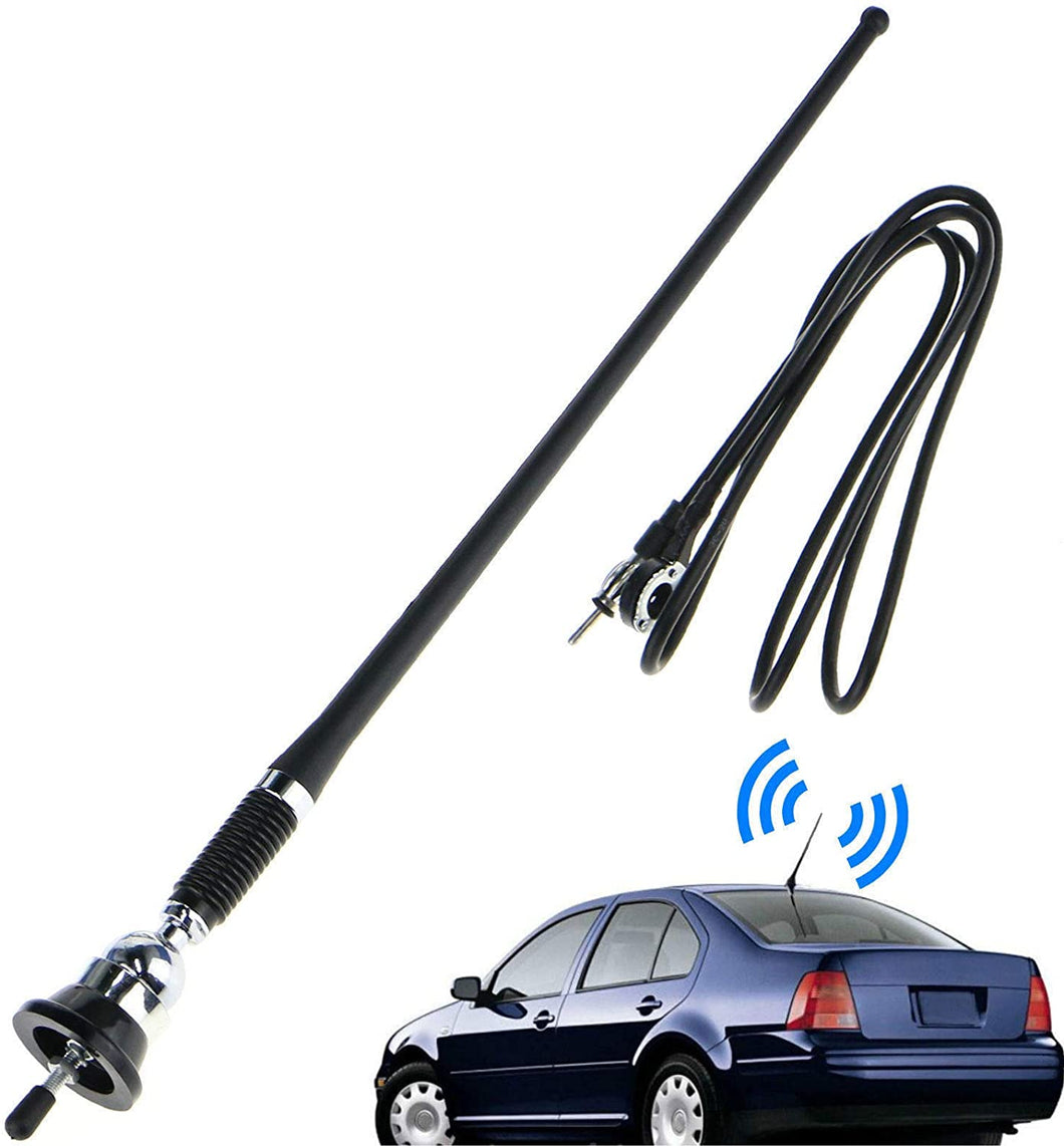 16.9 Inch Car Fm Am Radio  Antenna Flexible Mast Stereo Auto Am Fm Wing Mount Signal Aerial Antenna With Antenna Extension Cable As shown