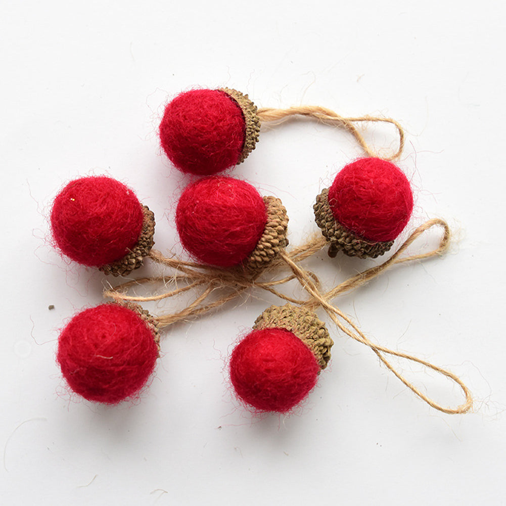 Hanging  Ball Christmas Tree Ornaments, 1 Pack Of Wool Felt, Home Office School Party Diy Decoration Red/10g