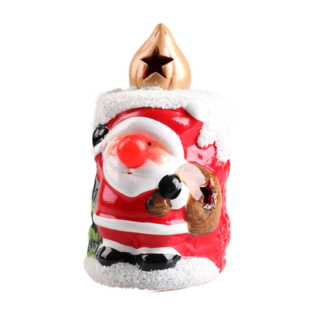 Portable Christmas  Candle  Light Small Oil Lamp Santa Claus Snowman Merry Home Gift Christmas Decor Candle santa claus