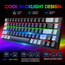 Carica l&#39;immagine nel visualizzatore di Gallery, 68-key Axis Mechanical Keyboard Dual Color Rgb Backlit Gaming  Keyboard
