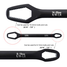 Load image into Gallery viewer, 8-22MM Ratchet  Wrench Double-head Multifunctional Self-tightening Universal Wrench Repair Tool Black
