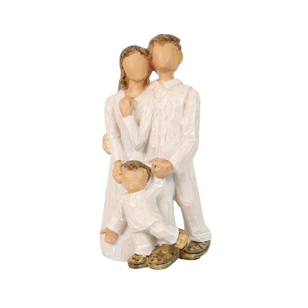 Resin Miniature Cute Doll Family  Statuette Sculpted Hand-painted Figure Love Decoration White