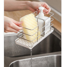 Last inn bildet i Galleri-visningsprogrammet, Drainer  Rack Stainless Steel Kitchen Sink Storage Rack Sponge Holder Kitchen Accessories White drip tray
