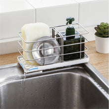 Last inn bildet i Galleri-visningsprogrammet, Drainer  Rack Stainless Steel Kitchen Sink Storage Rack Sponge Holder Kitchen Accessories White drip tray
