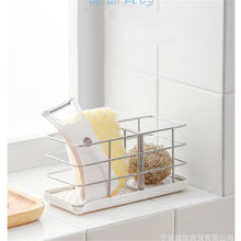 Last inn bildet i Galleri-visningsprogrammet, Drainer  Rack Stainless Steel Kitchen Sink Storage Rack Sponge Holder Kitchen Accessories White drip tray
