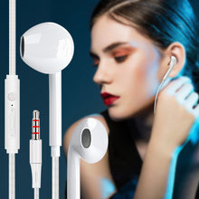 Charger l&#39;image dans la galerie, Earphone Universal In-ear Stereo Subwoofer In-line Type Wired Headset (with Microphone) White
