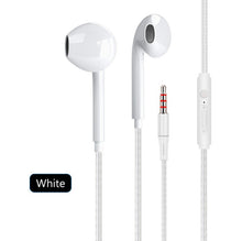 Charger l&#39;image dans la galerie, Earphone Universal In-ear Stereo Subwoofer In-line Type Wired Headset (with Microphone) White
