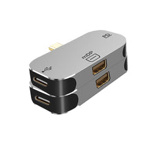 Load image into Gallery viewer, Type C To Minidp Connector Double Pd 3 In 1 Converter Usb2.0 Support 4k 8k Adapter grey
