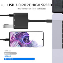 Load image into Gallery viewer, Type C To Hdmi-compatible Cable  Adapter Usb3.0 Pd 3 In 1 Flat Cable Support 4k Black
