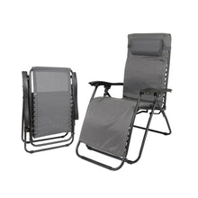 Cargar imagen en el visor de la galería, Dcplan zero gravity lounge chair Set 2 Pack Adjustable Folding Lounge Recliners for Patio Outdoor Yard Beach Pool color (charcoal grey) 93*22*65
