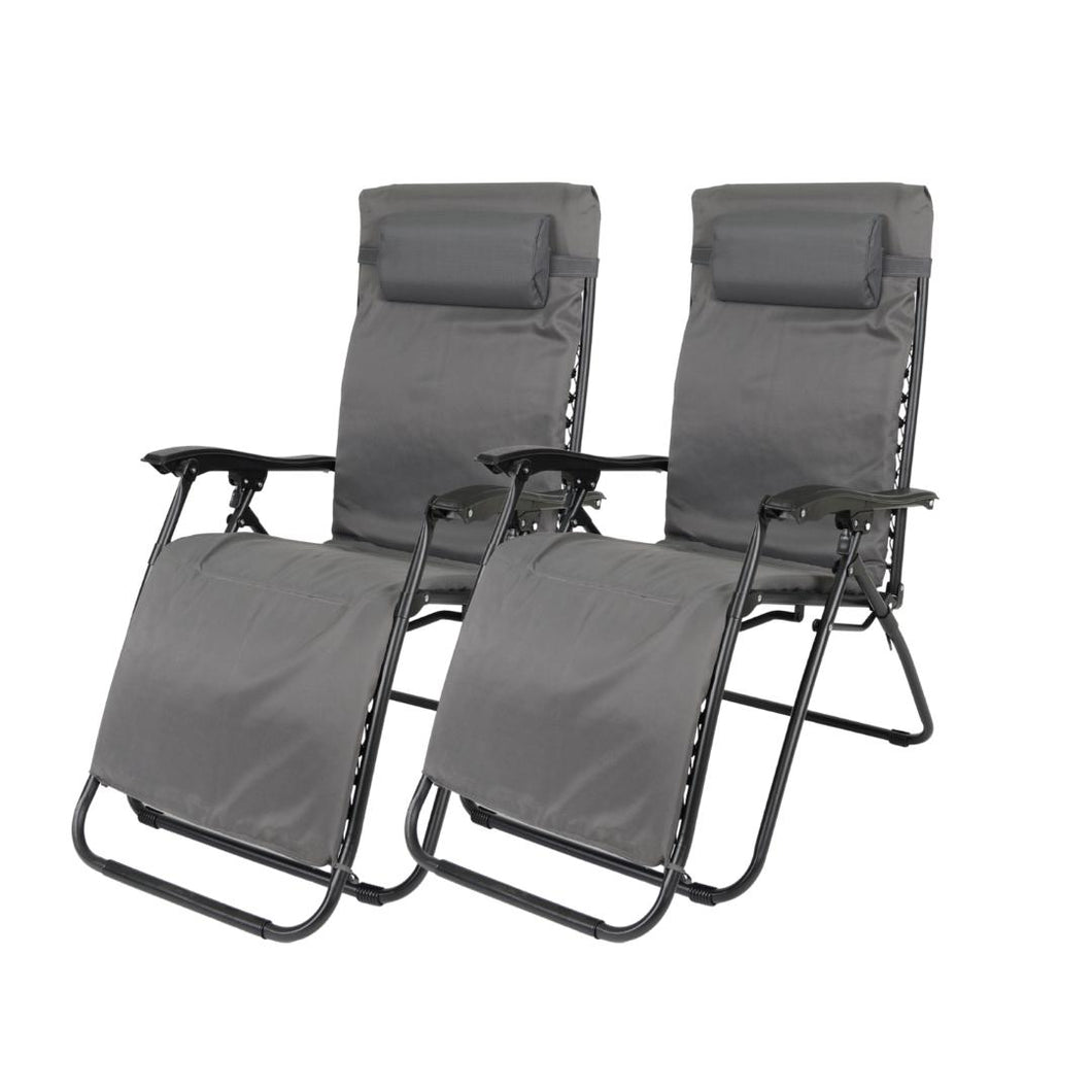 Dcplan zero gravity lounge chair Set 2 Pack Adjustable Folding Lounge Recliners for Patio Outdoor Yard Beach Pool color (charcoal grey) 93*22*65