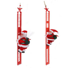 Load image into Gallery viewer, Electric  Climbing  Ladder  Santa  Claus Christmas Ornament Home Christmas Tree Hanging Decor With Music Non-Glowing Red Ladder Elderly
