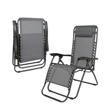 Cargar imagen en el visor de la galería, Dcplan zero gravity lounge chair Set 2 Pack Adjustable Folding Lounge Recliners for Patio Outdoor Yard Beach Pool color (charcoal grey) 93*22*65
