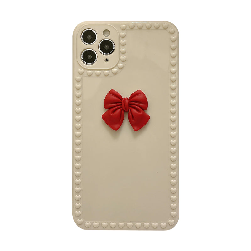 Mobile  Phone  Case Three-dimensional Bowknot Ornament All-inclusive Soft Protective Shell For Iphone12 12pro(6.1)