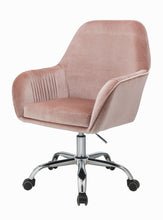 Cargar imagen en el visor de la galería, Eimer Office Chair In Peach Velvet &amp; Chrome 92504
