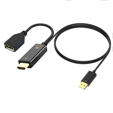 Last inn bildet i Galleri-visningsprogrammet, Hdmi-compatible To Displayport Display Adapter With Usb Power Hdmi-compatible Male To DP Female Adapter 0.25m
