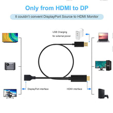 Last inn bildet i Galleri-visningsprogrammet, Hdmi-compatible To Displayport Display Adapter With Usb Power Hdmi-compatible Male To DP Female Adapter 0.25m
