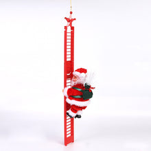 Load image into Gallery viewer, Electric  Climbing  Ladder  Santa  Claus Christmas Ornament Home Christmas Tree Hanging Decor With Music Non-Glowing Red Ladder Elderly
