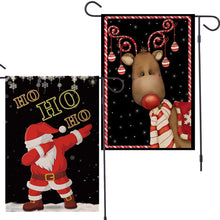 Carica l&#39;immagine nel visualizzatore di Gallery, 2 Pcs/set Garden  Banner Linen Christmas Element Pattern Garden Outdoor Decoration (without Flag Pole) 12x18 inches_2-piece set combination 01
