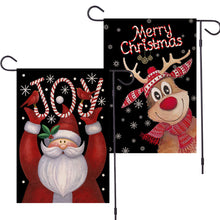 Carica l&#39;immagine nel visualizzatore di Gallery, 2 Pcs/set Garden  Banner Linen Christmas Element Pattern Garden Outdoor Decoration (without Flag Pole) 12x18 inches_2-piece set combination 01
