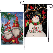 Carica l&#39;immagine nel visualizzatore di Gallery, 2 Pcs/set Garden  Banner Linen Christmas Element Pattern Garden Outdoor Decoration (without Flag Pole) 12x18 inches_2-piece set combination 01
