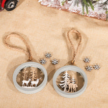 Load image into Gallery viewer, Pretty Christmas Wooden Round Elk  Pendant For Christmas Tree Decoration Kids Gift MZ15 a deer round wooden pendant
