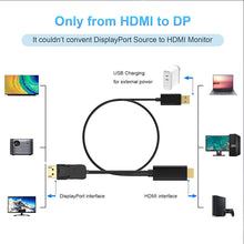 Load image into Gallery viewer, Hdmi-compatible To Displayport Display Adapter With Usb Power Hdmi-compatible Male To DP Female Adapter 1.8m
