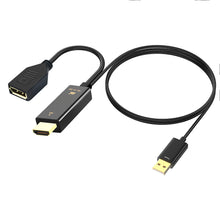 Cargar imagen en el visor de la galería, Hdmi-compatible To Displayport Display Adapter With Usb Power Hdmi-compatible Male To DP Female Adapter 1.8m
