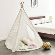 Cargar imagen en el visor de la galería, Children  Play  Tent Indoor Outdoor Foldable Well-ventilated Window Teepee Tent For Kids White
