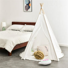 Load image into Gallery viewer, Children  Play  Tent Indoor Outdoor Foldable Well-ventilated Window Teepee Tent For Kids White
