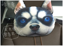 Load image into Gallery viewer, Plush  Car  Headrest Dog Pattern Black Husky Bully Dog 3d Cartoon Personality Creative Seat Neck Pillow Husky
